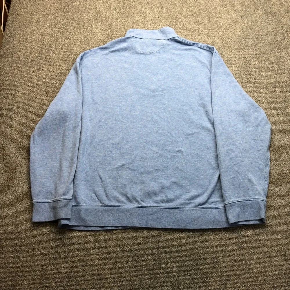 Polo Ralph Lauren Mens XXL Light Blue Heather Quarter Zip Pullover Sweatshirt